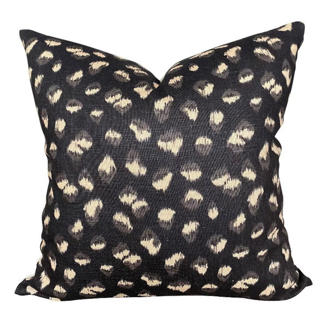 Kelly Wearstler Lee Jofa Feline Pillow Cover in Black // Cheetah Leopard Animal Print Pillow // T... | Etsy (US)