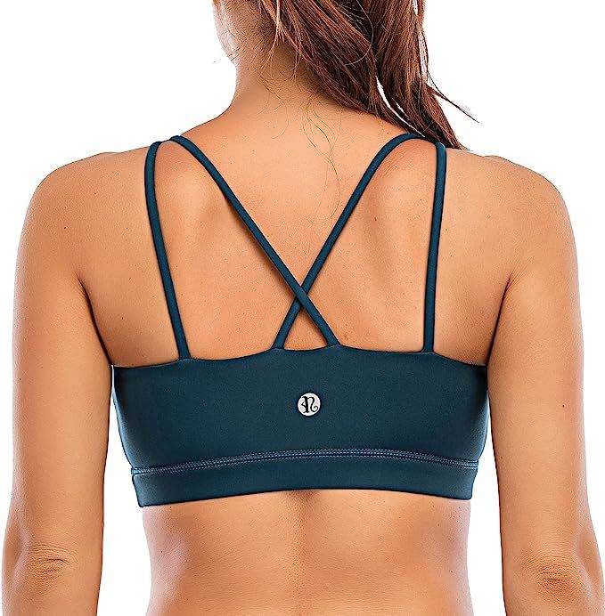 RUNNING GIRL Strappy Sports Bras for Women, Criss-Cross Back Removable Padded Medium Support Work... | Amazon (US)