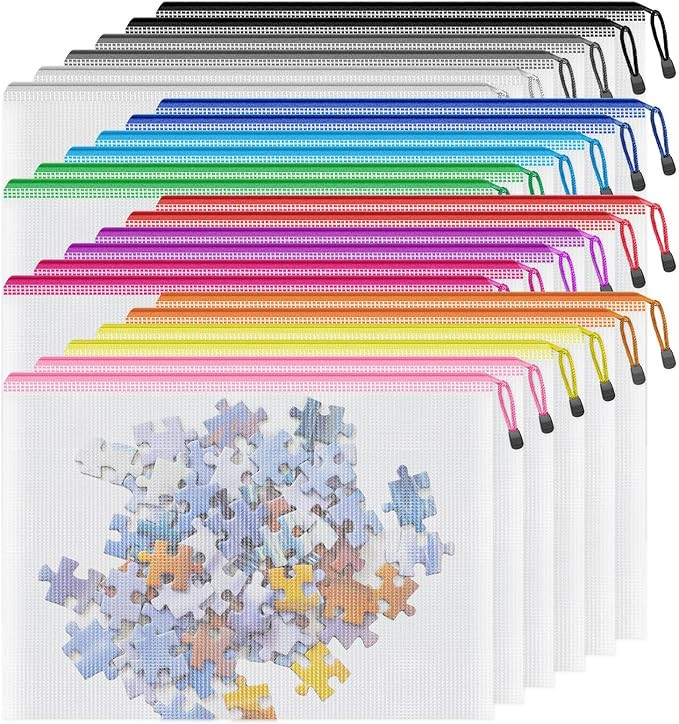 Smarpau B4 Mesh Zipper Pouch, 24 Pack 12 Colors 15" x 11" Zipper Pouches for Organizing, Multipur... | Amazon (US)