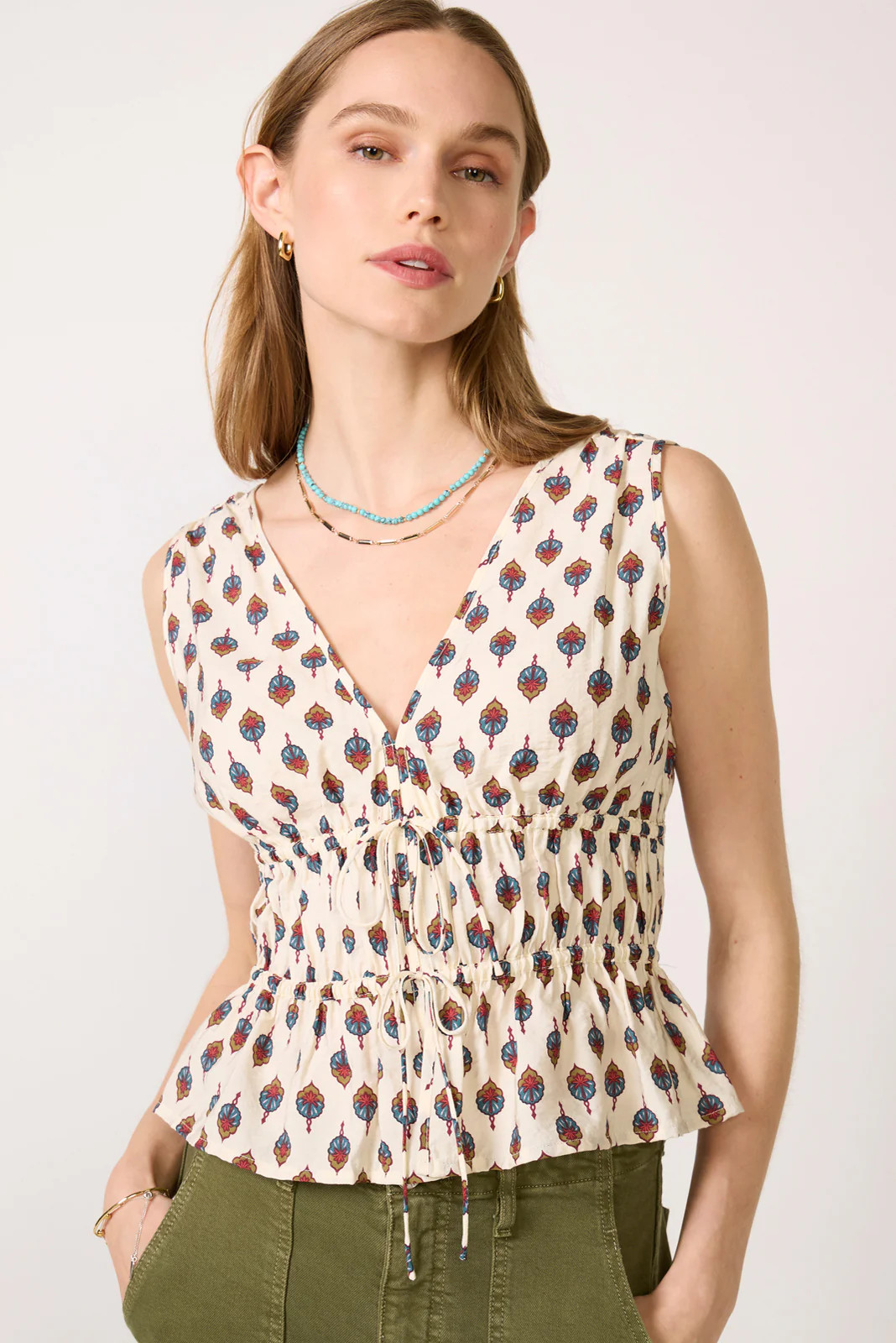 Jade Tie Front Tank | Evereve