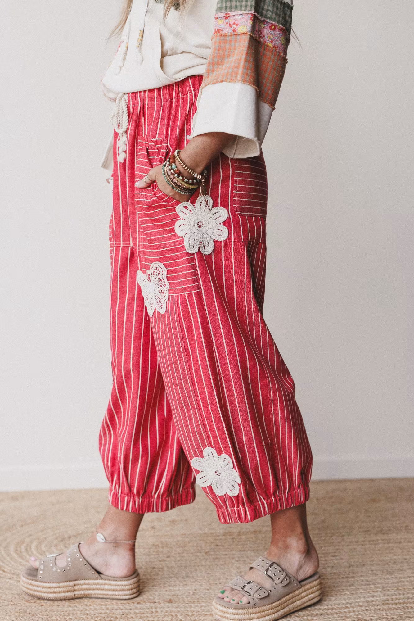 Winged Wanderer Patchwork Barrel Pants — Three Bird Nest | Three Bird Nest