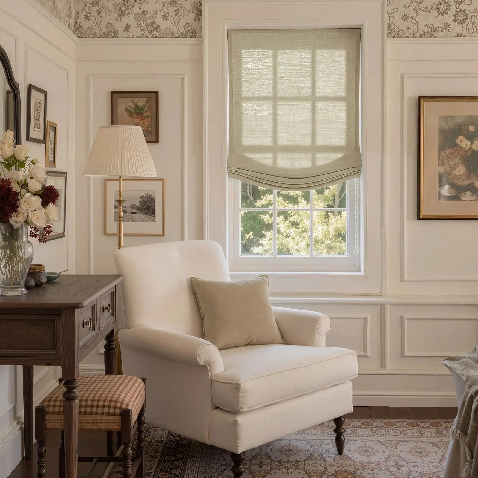 Custom Relaxed Roman Shades Cord Lift | TWOPAGES