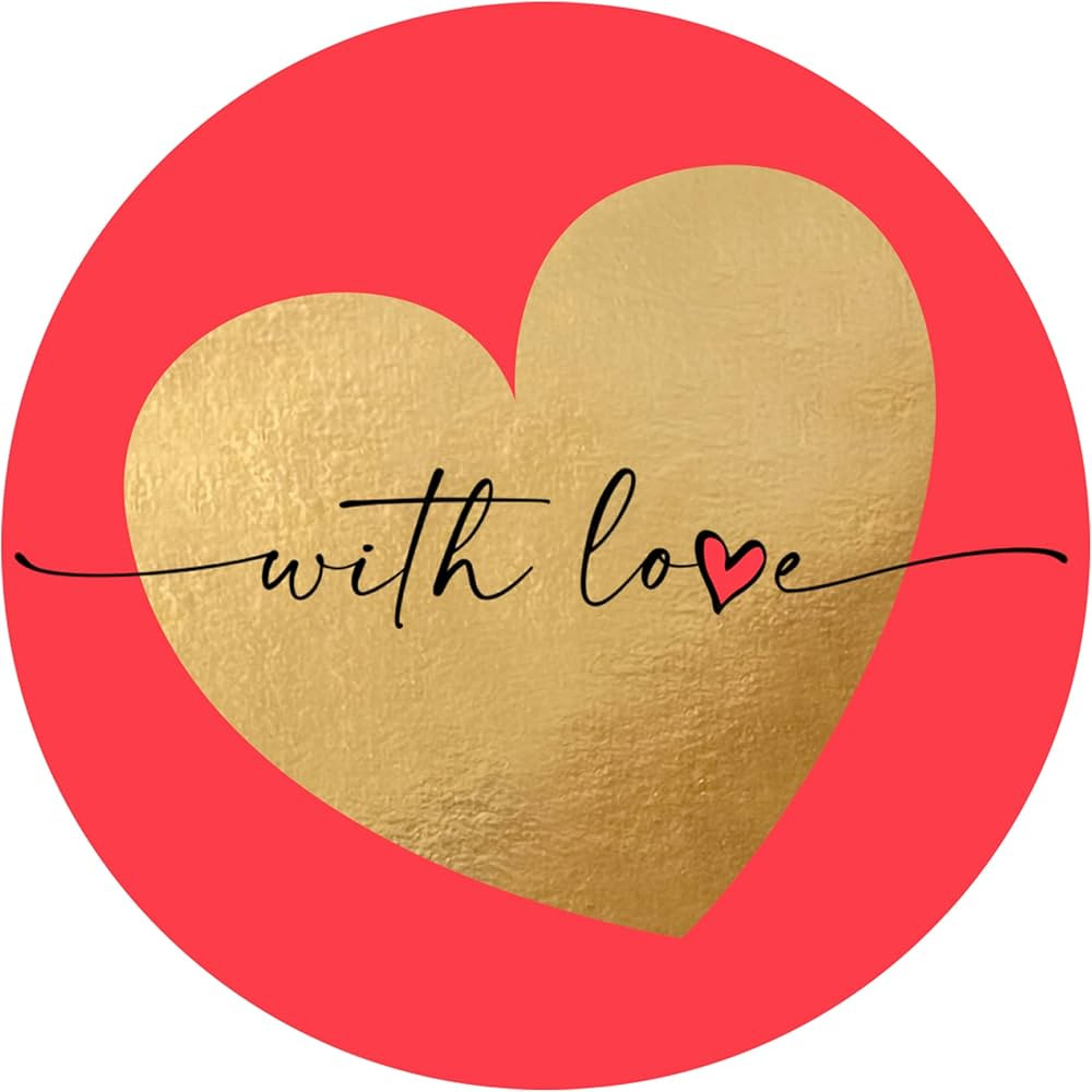 easykart labels 500 with Love Valentine's Day Stickers with Gold Foiling, 1.5 Inch Size Best Suit... | Amazon (US)