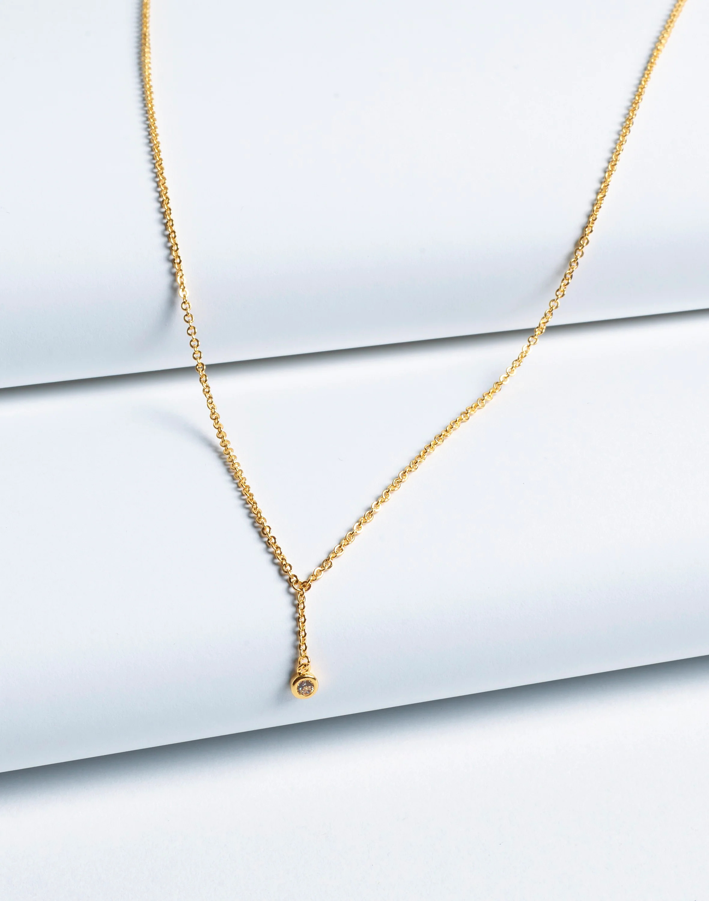 Demi-Fine Bezel Set Lariat Necklace | Madewell