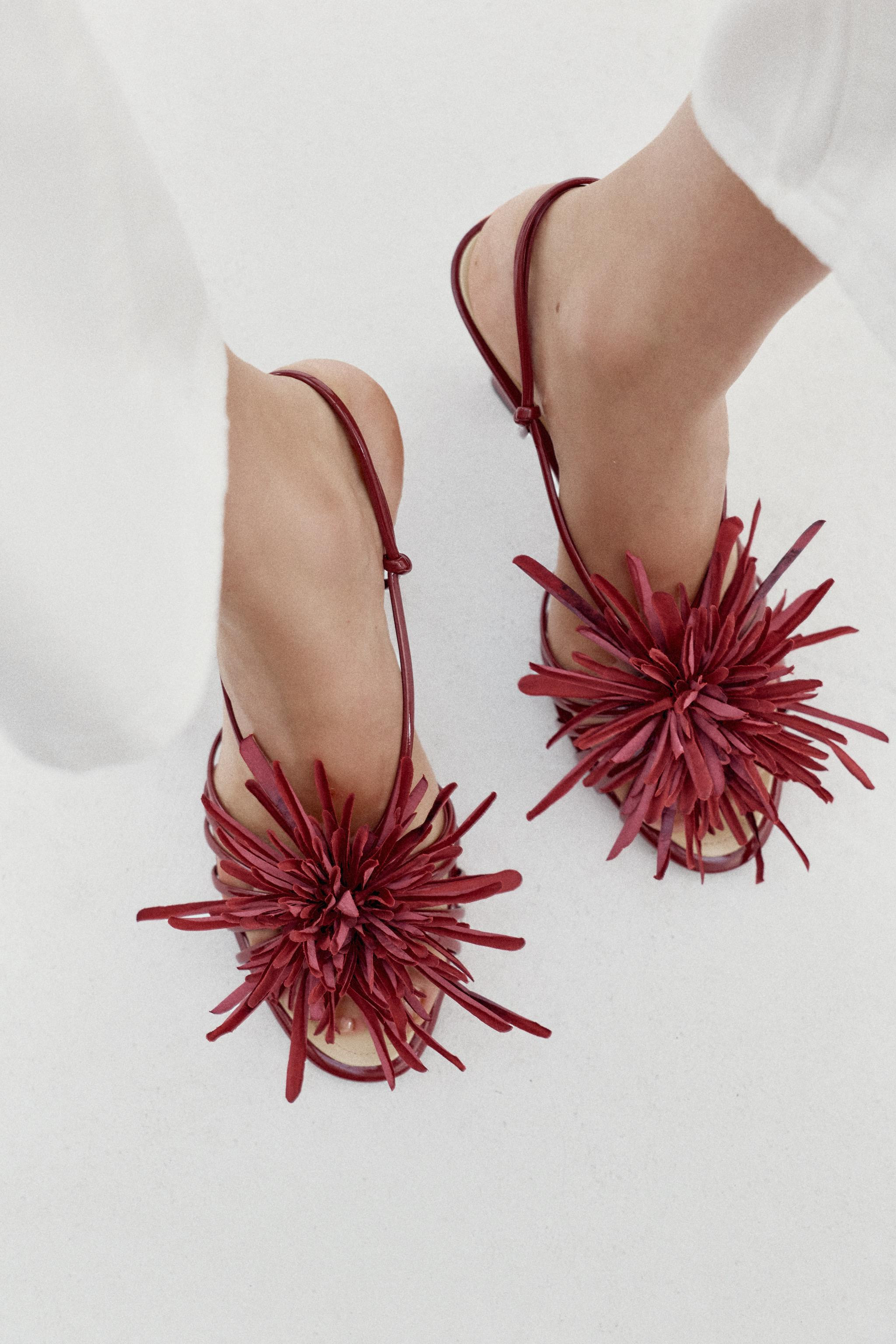 FLOWER HEELED SANDALS | Zara US