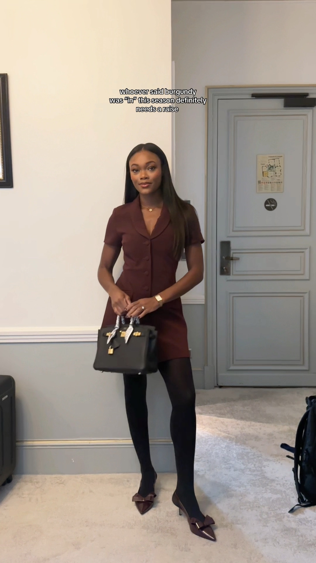 Burgundy dress outfit for a date night in Paris! Wearing a size small. Also linked my tights and heels! 

Date night outfit, Paris outfit, burgundy dress, burgundy heels outfit, fall style, winter fashion 

#LTKTravel #LTKSeasonal #LTKShoeCrush