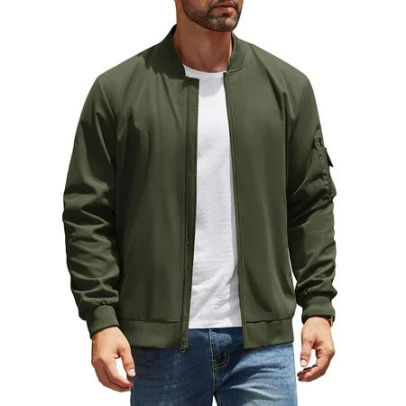 COOFANDY Mens Lightweight Bomber Jacket Wind breaker Jackets Casual Spring Fall Jackets | Walmart (US)