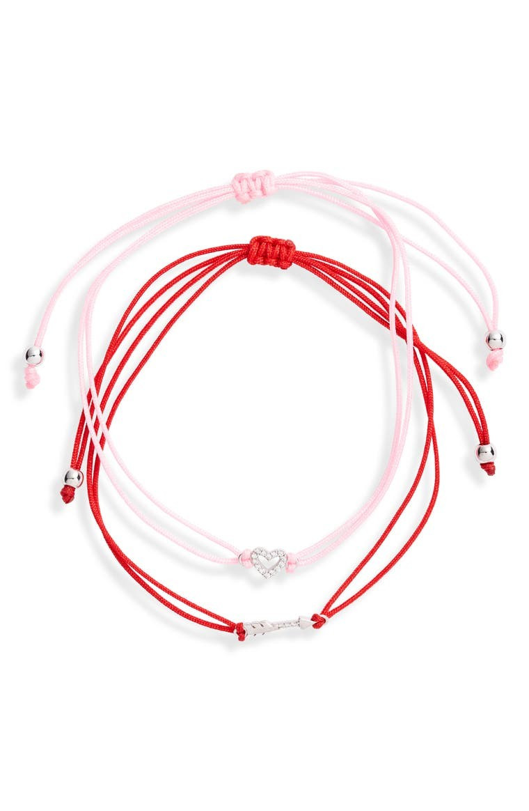 2-Pack Cubic Zirconia Charm Friendship Bracelets | Nordstrom