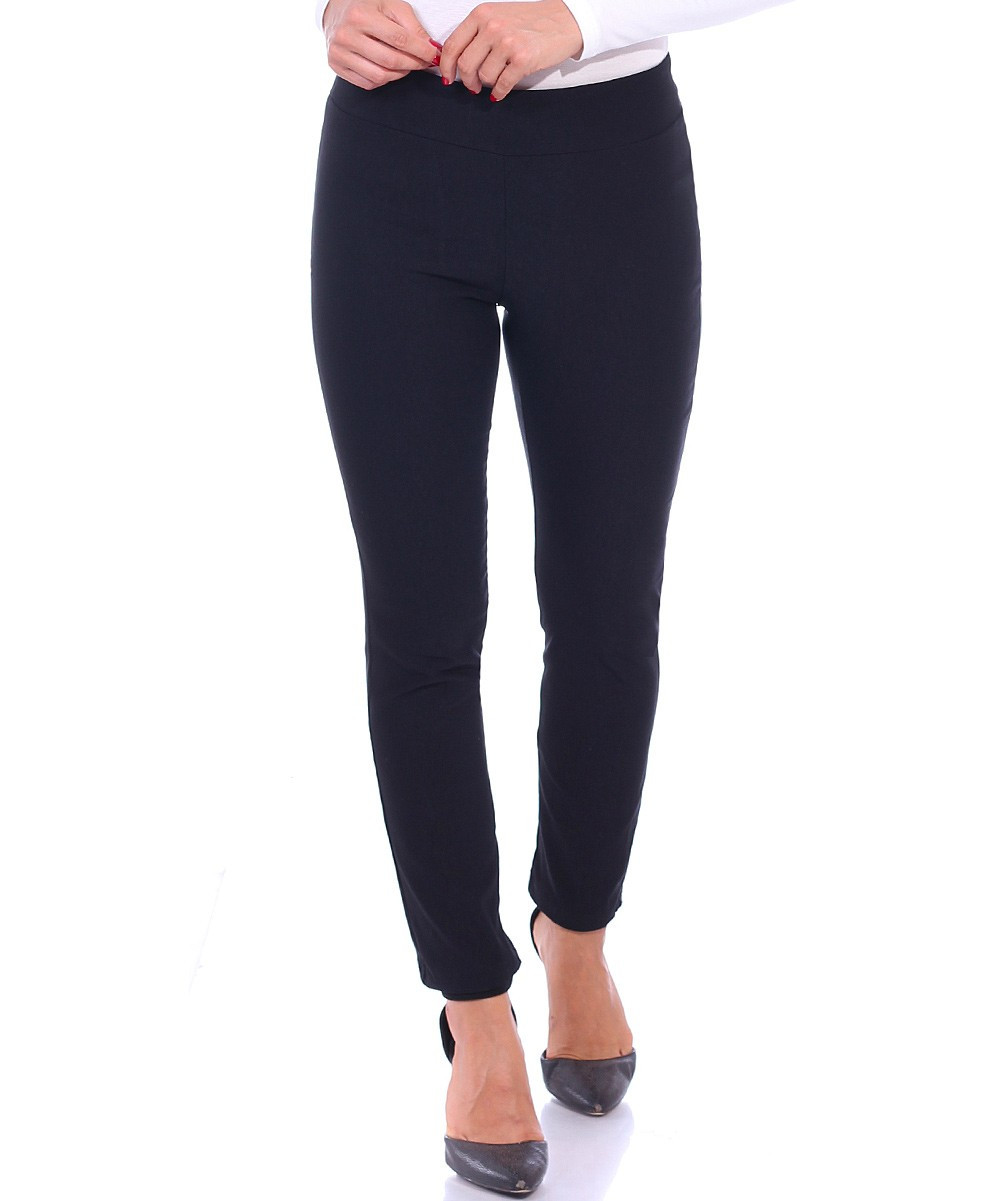 Brooke & Emma Women's Casual Pants BLACK - Black Ankle Pants - Women | Zulily