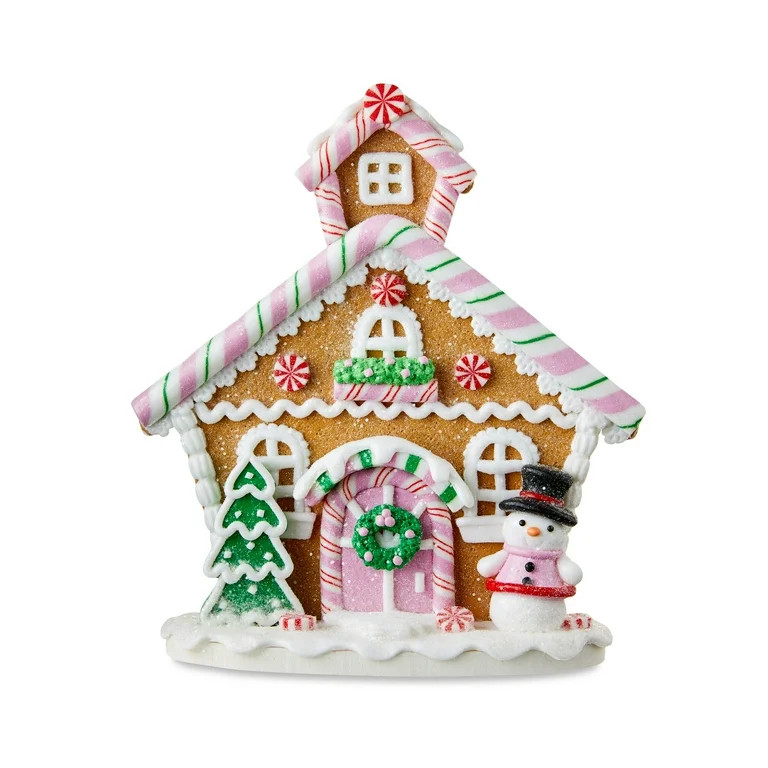 Glazed Clay Snowman Christmas Village House Christmas Decoration, 8 in, Multi-Color, by Holiday T... | Walmart (US)