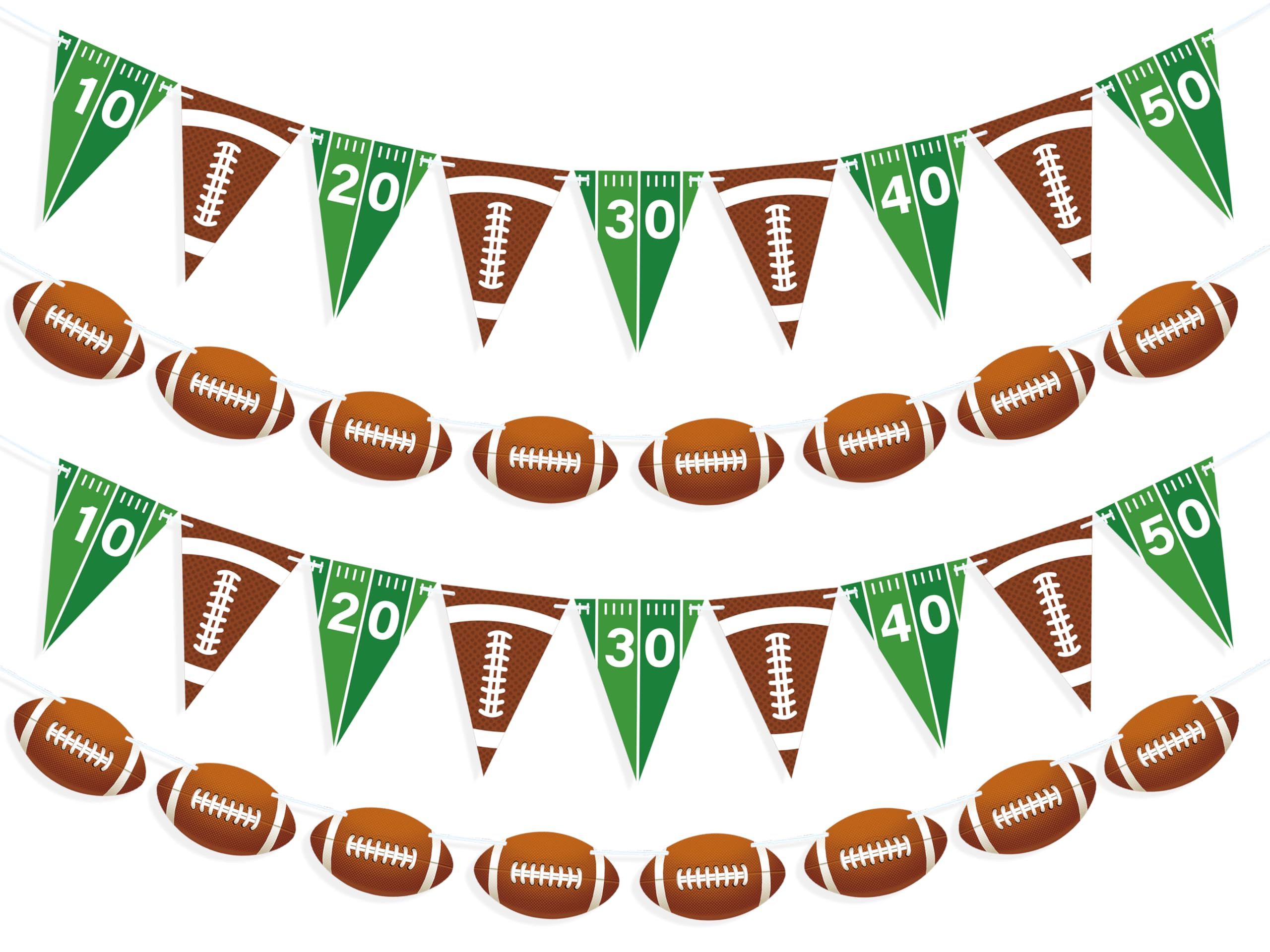 4 Pieces Football Party Decorations, Football Paper Garland with Triangle Flags Banner for Sports... | Amazon (US)