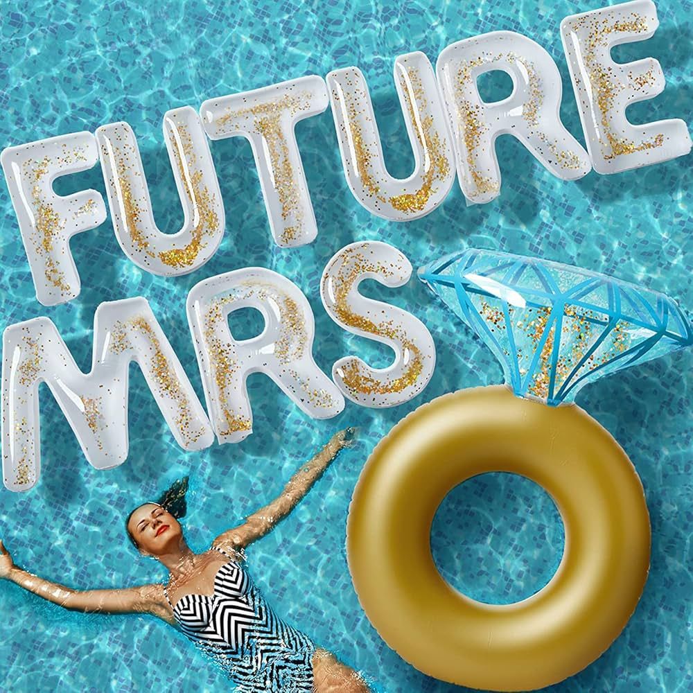 Bachelorette Pool Floats - Future Mrs and Engagement Ring Pool Float – Bride Pool Float for Bac... | Amazon (US)
