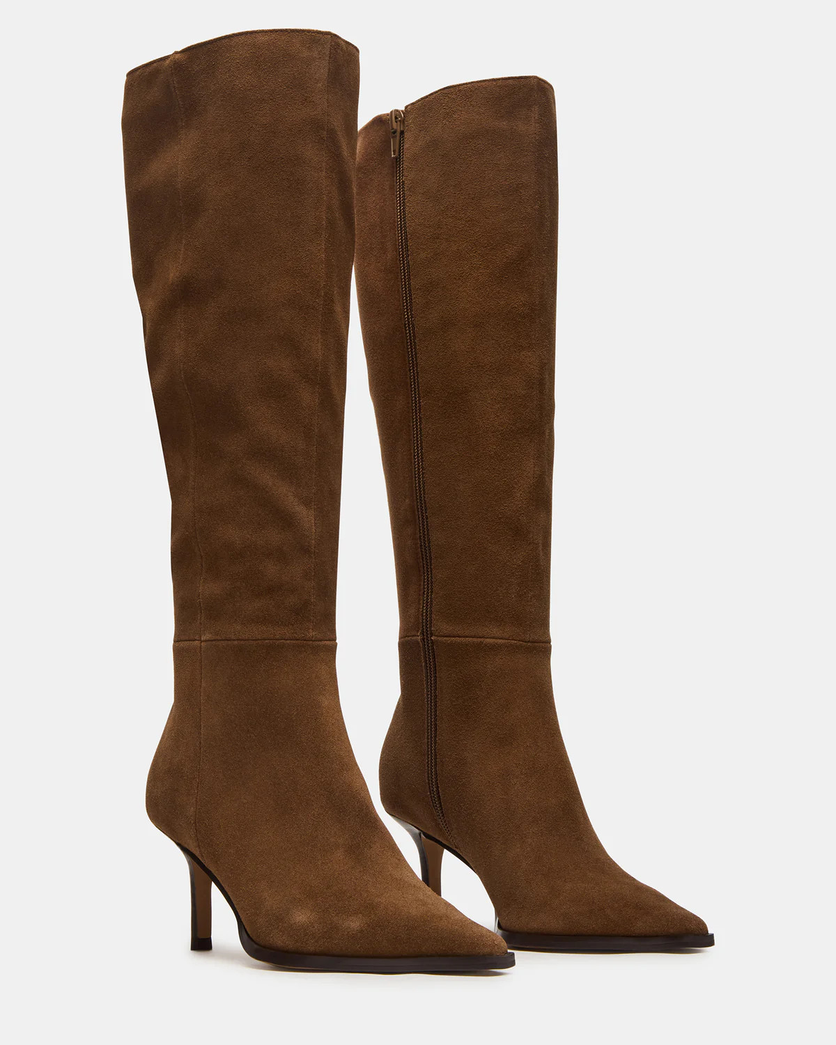 LINGO Chestnut Suede Pointed-Toe Knee-High Women's Boot | Steve Madden (US)