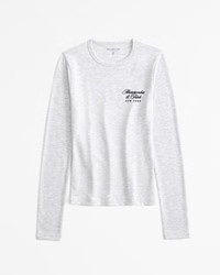 Long-Sleeve Luxe Cozy Logo Tee | Abercrombie & Fitch (UK)