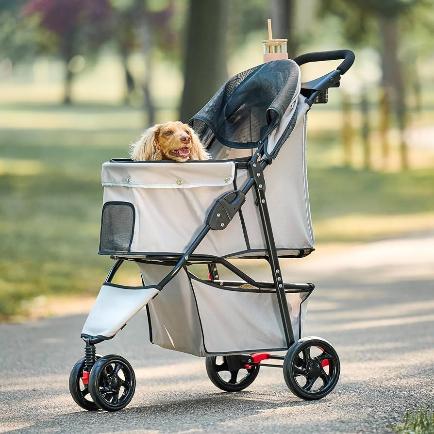 Carlson Pet Products Stroller, Includes 360 Degree Front Wheel Swivel, Rear Wheel Breaks, Reflect... | Amazon (US)