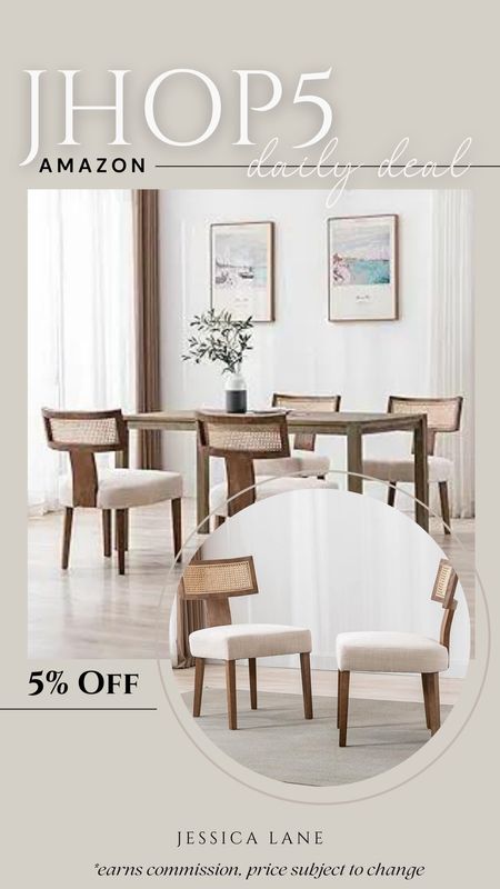 Amazon daily deal, save 5% on this set of two mid century modern cane dining chairs.Dining room furniture, dining chairs, Amazon home, Amazon deal, mid century modern chairs, cane dining chairs

#LTKHome #LTKSaleAlert #LTKStyleTip