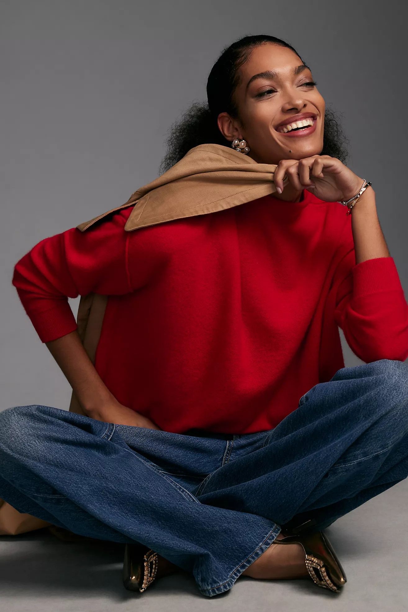 The Alani Cashmere Mock-Neck Sweater by Pilcro | Anthropologie (US)