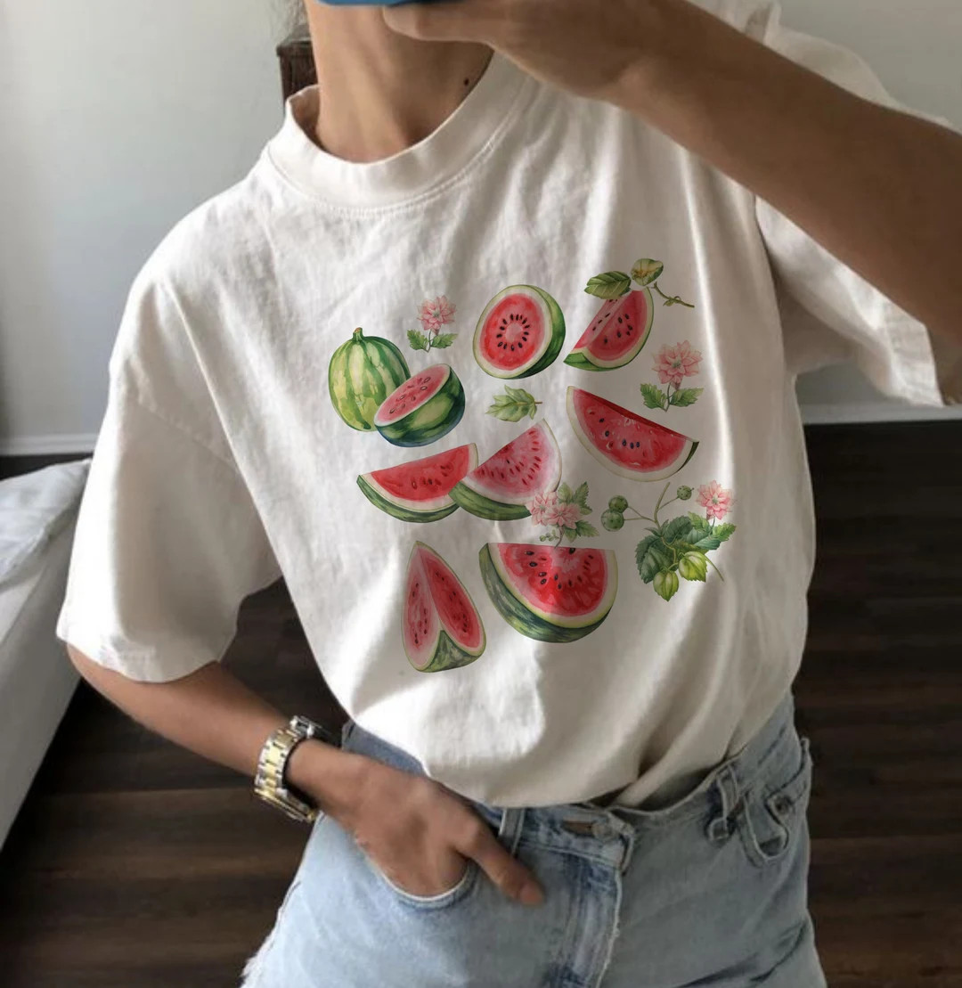 Watermelon Shirt Fruit Shirt Graphic Shirt Palestine Protest Shirt for Women Gardener Shirt Water... | Etsy (US)
