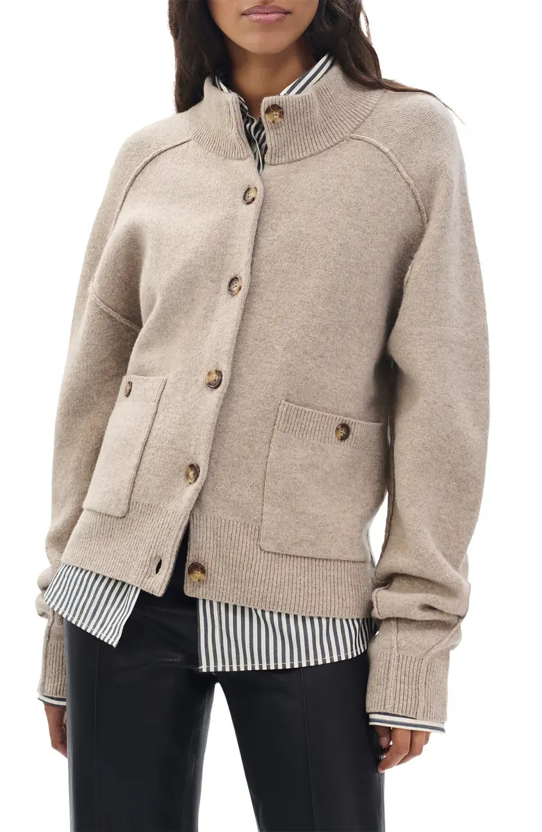 rag & bone Bridget Mock Neck Wool Blend Cardigan | Nordstrom | Nordstrom