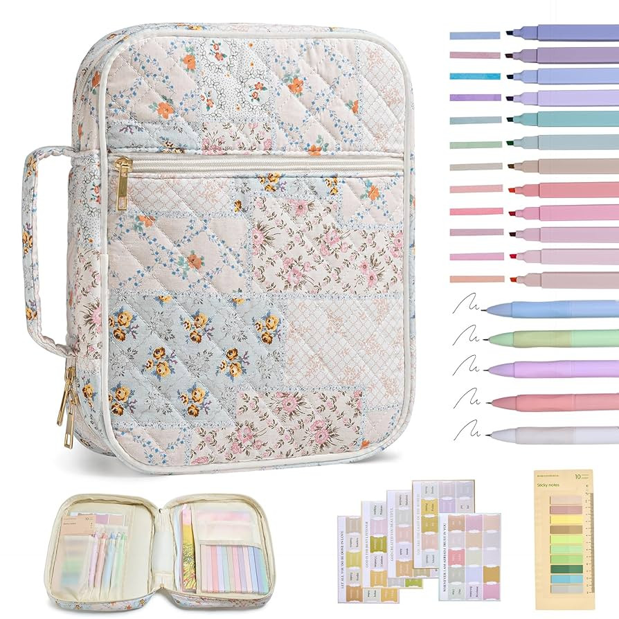 Bible Cover Case for Women Large Bible Cover with Durable Handle Quilted Bible Carrying Case for ... | Amazon (US)