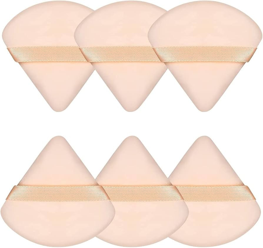 Pimoys 6 Pieces Powder Puff Face Triangle Makeup Puff Cosmetic Foundation Sponge Velour Puff for ... | Amazon (US)