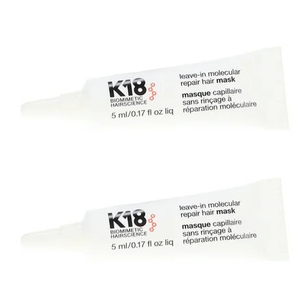 K18 Leave-In Molecular Repair Hair Mask 0.17 oz 2 Pack | Walmart (US)