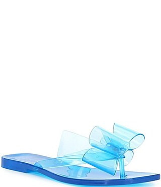 Jeffrey Campbell Sugary Clear Jelly Bow Thong Sandals - 9 | Dillard's