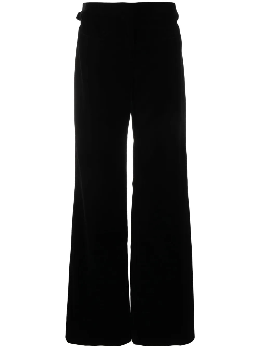 TOM FORD high-waist wide-leg Velvet Trousers - Farfetch | Farfetch Global