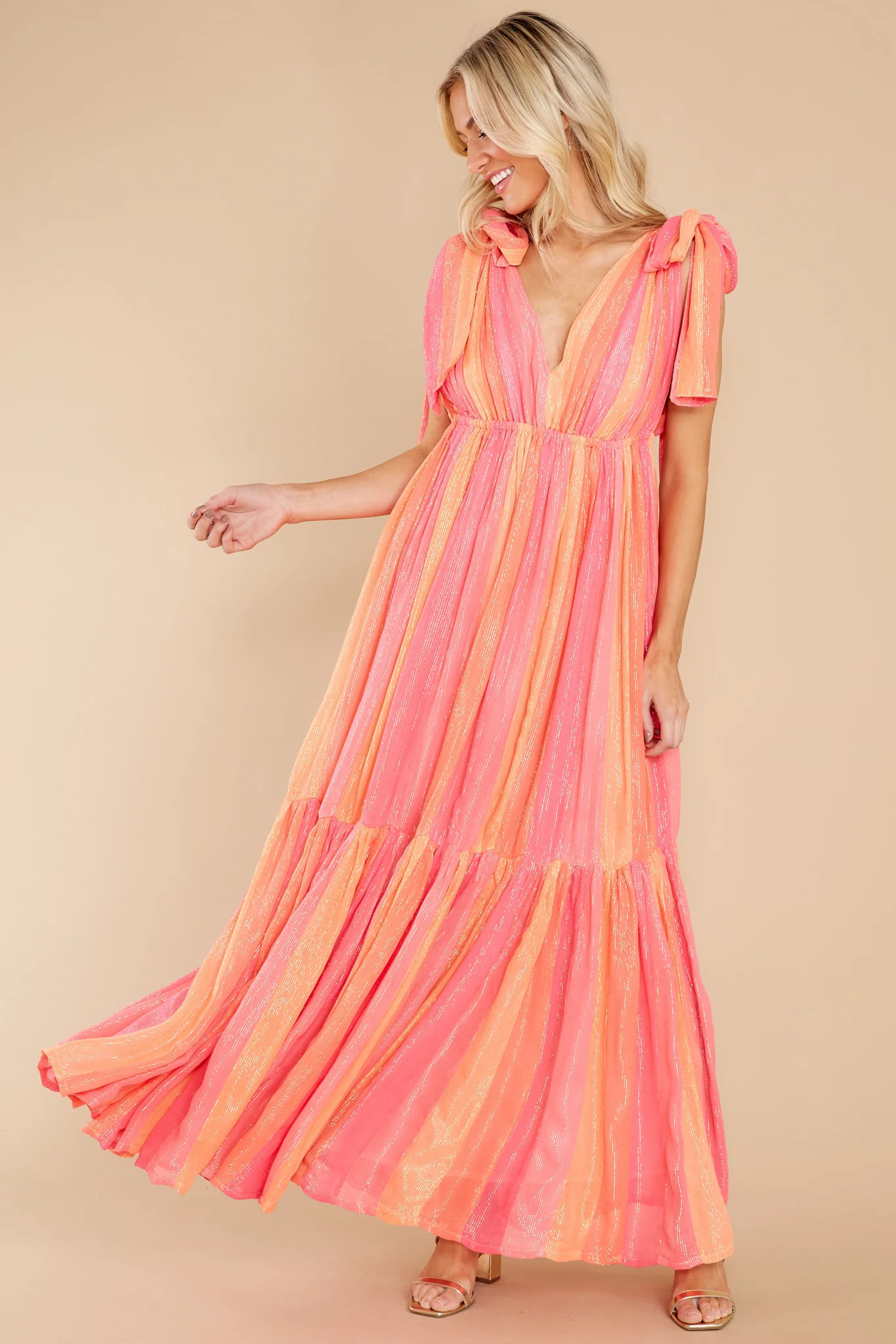 Fanya Marbella Mix Neon Girl Long Dress | Red Dress 