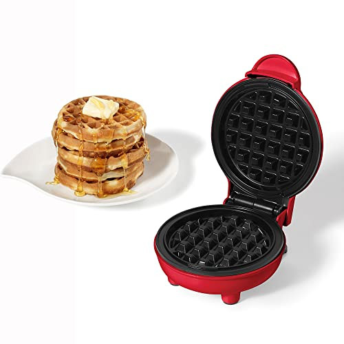 Starfrit Electric Mini Waffle Maker - 4" Non-Stick Cooking Surface - Easy to Use & Clean - Red - ... | Amazon (CA)