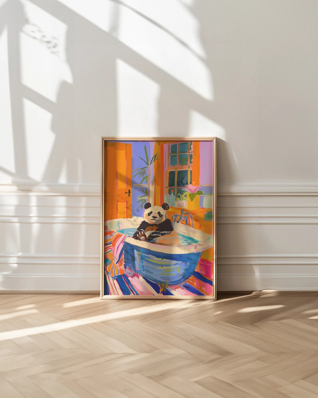 Maximalist Bathroom Wall Art, Panda Poster, Dopamine Decor, Trendy Decor, Bath Decor, Pink Kitsch... | Etsy (US)