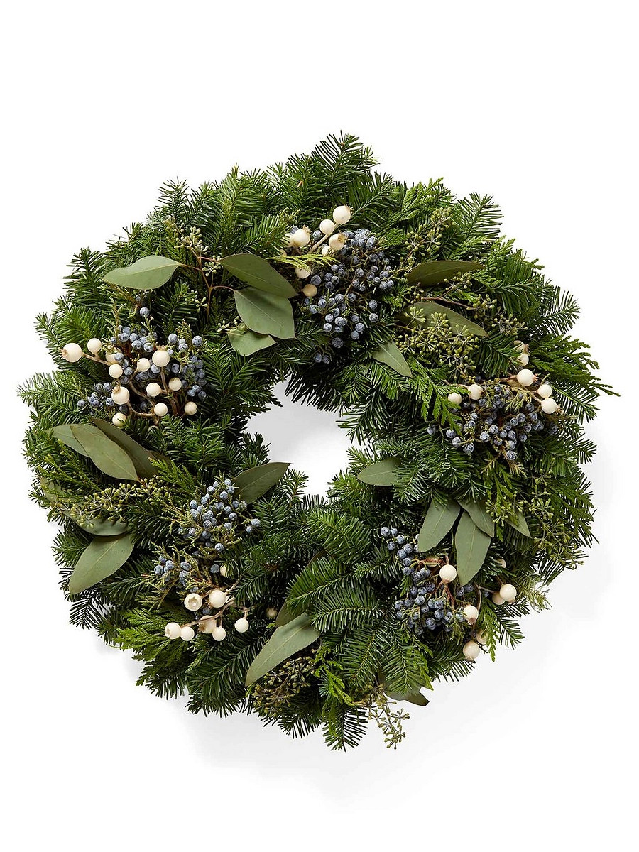 Fresh White Berry Wreath | Serena and Lily