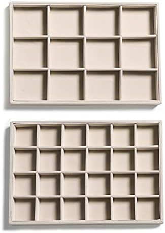 Frebeauty Stackable Velvet Jewelry Organizer Trays for Drawers Inserts Jewelry Storage Tray Displ... | Amazon (US)