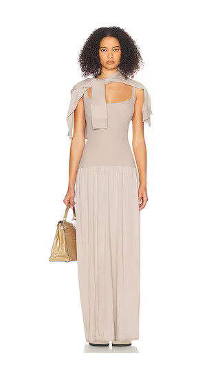 Helsa Maddison Maxi Knit Dress in Taupe. - size L | Revolve Clothing (Global)