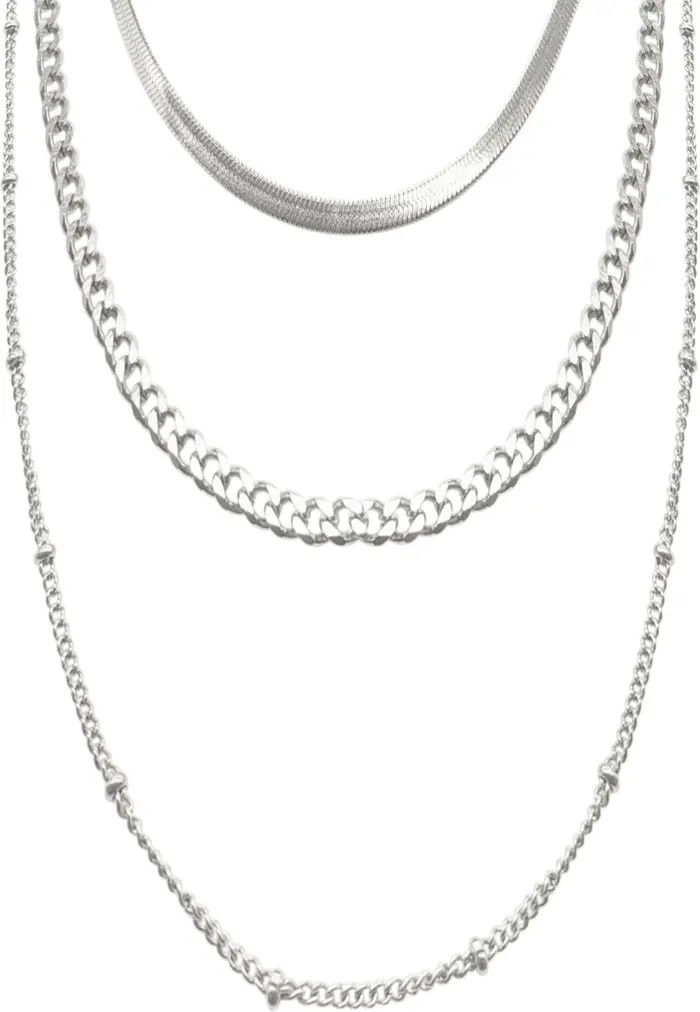 Water Resistant Layered Chain Necklace | Nordstrom Rack