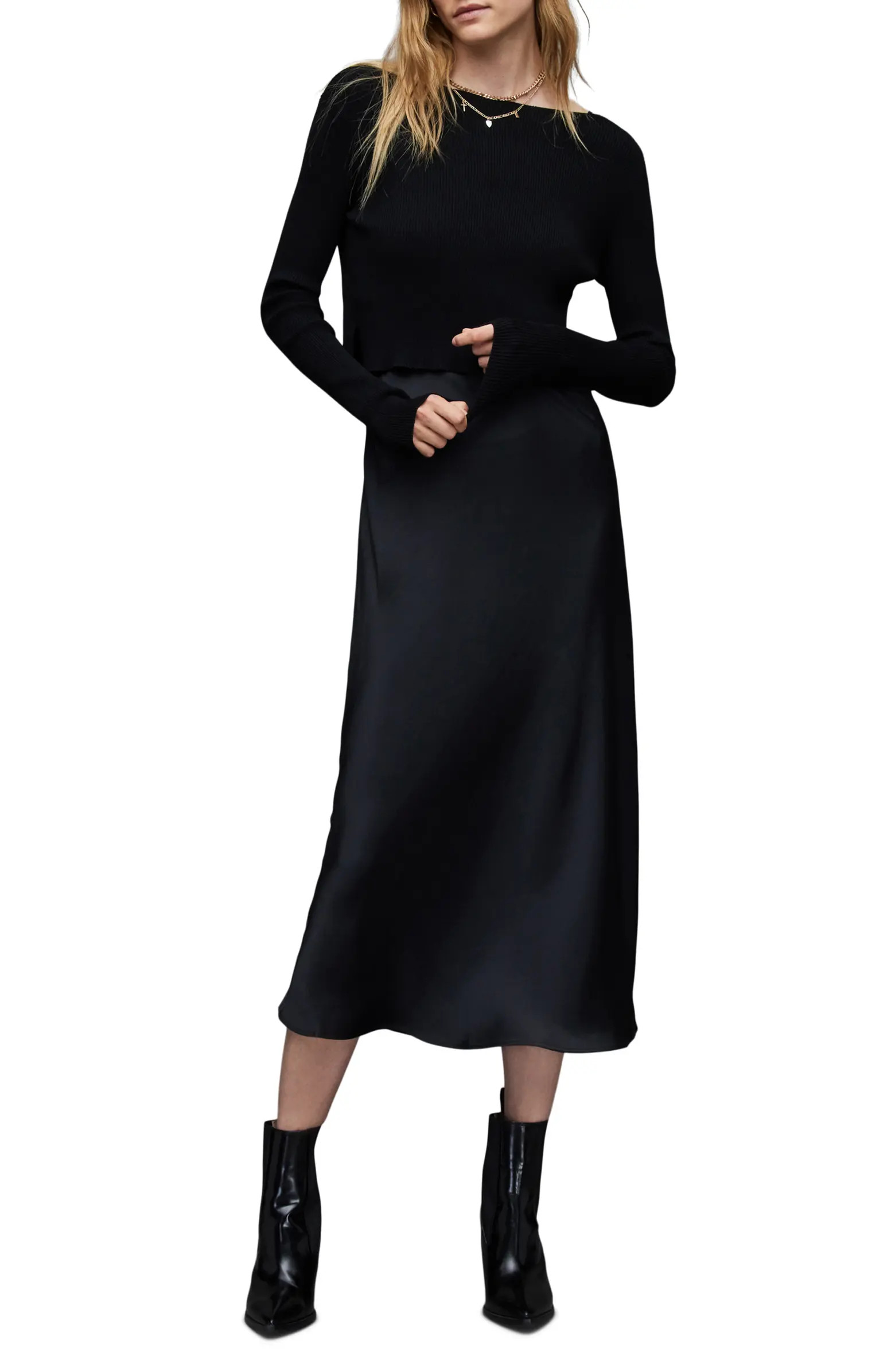 Odile Long Sleeve Two-Piece Slipdress | Nordstrom