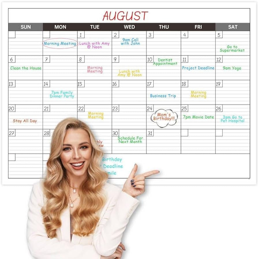 Lemome Home Large Dry Erase Calendar for Wall - Undated 1 Month Wall Calendar, 40" x 30", Erasabl... | Amazon (US)