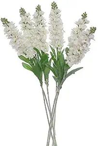 Lily Garden Set of 6 Stems 32" Artificial Antirrhinum Snapdragon Silk Flowers (White) | Amazon (US)
