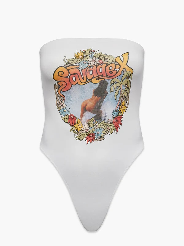 Summer Heat Strapless Bodysuit Teddy in Multi & White | SAVAGE X FENTY Netherlands | Savage X Fenty EU