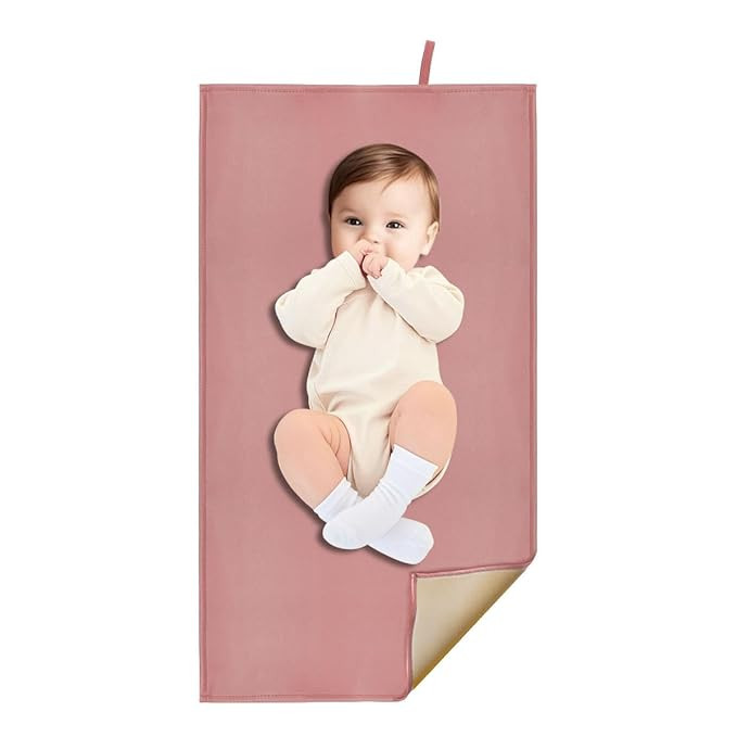 Wipeable Changing Pad for Baby, Dusty Pink Diaper Changing Mat for Baby Travel or Home, Foldable ... | Amazon (US)
