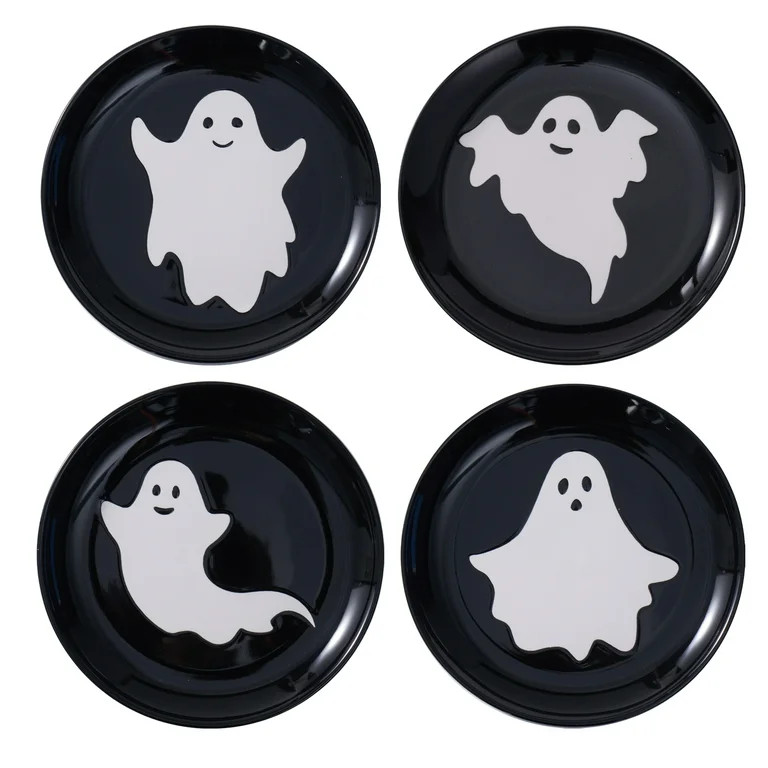 Way to Celebrate Halloween 4Pk Ghost Appetizer Plates | Walmart (US)