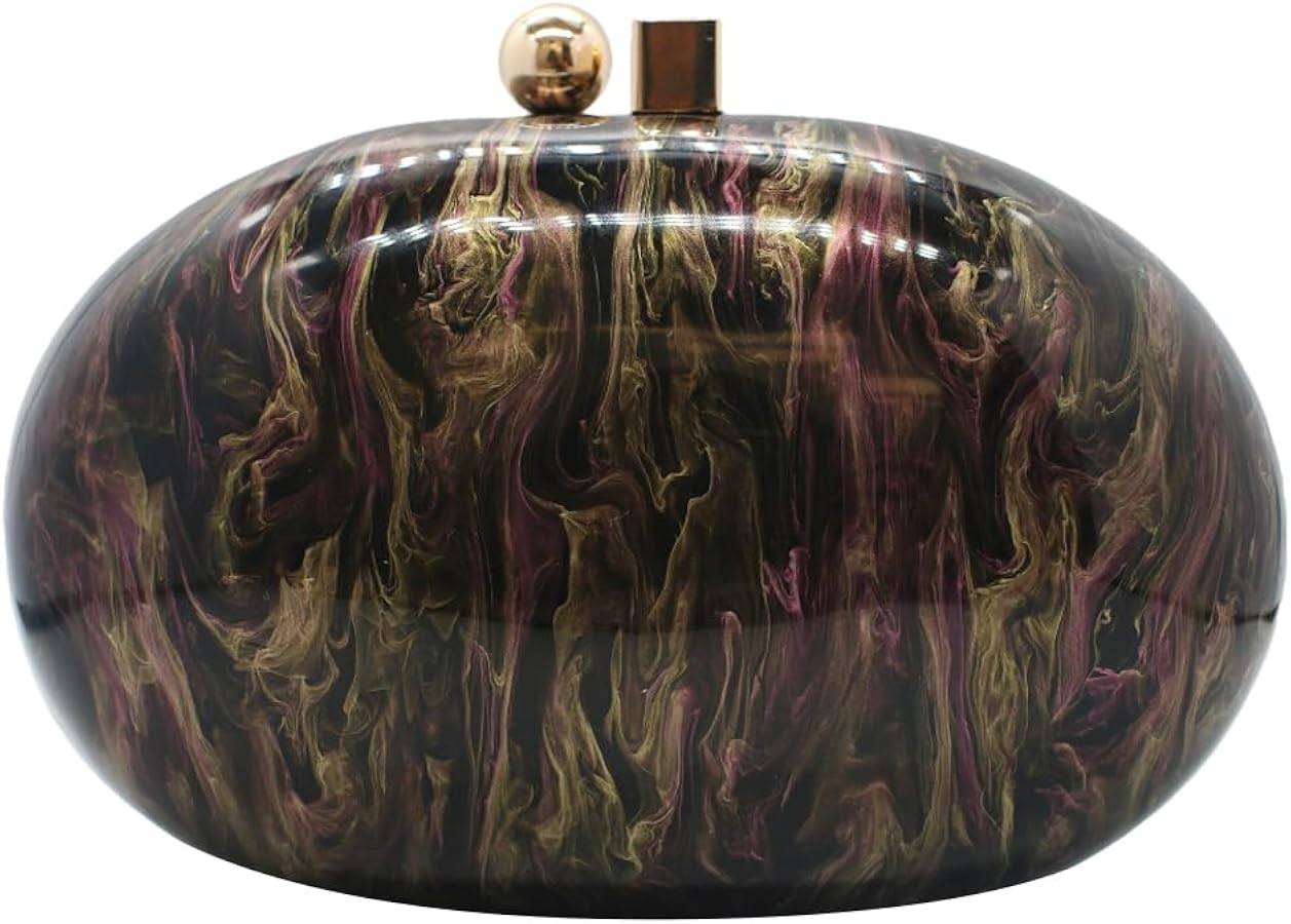 Acrylic Evening Clutch Bag for Women Shell Shape Shoulder Crossbody Bag Glitter Marble Purse Hand... | Amazon (US)