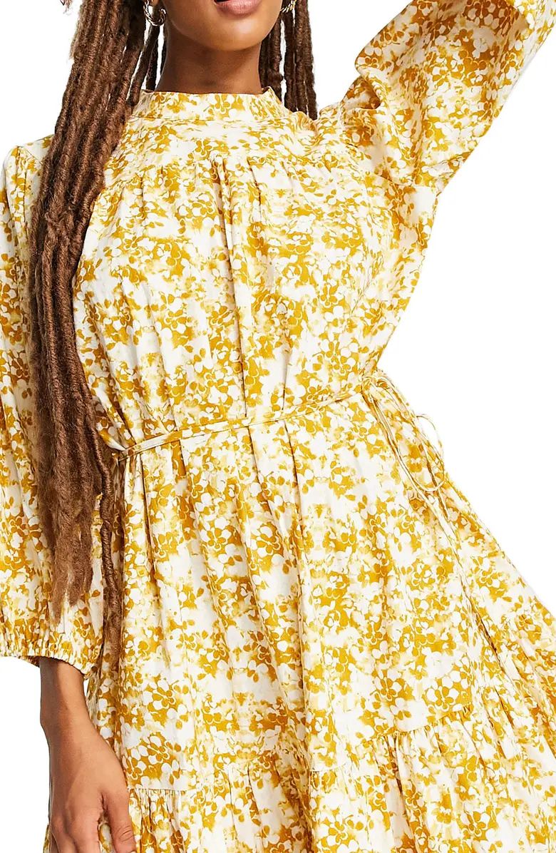 TOPSHOP Floral Print Long Sleeve Minidress | Nordstromrack | Nordstrom Rack