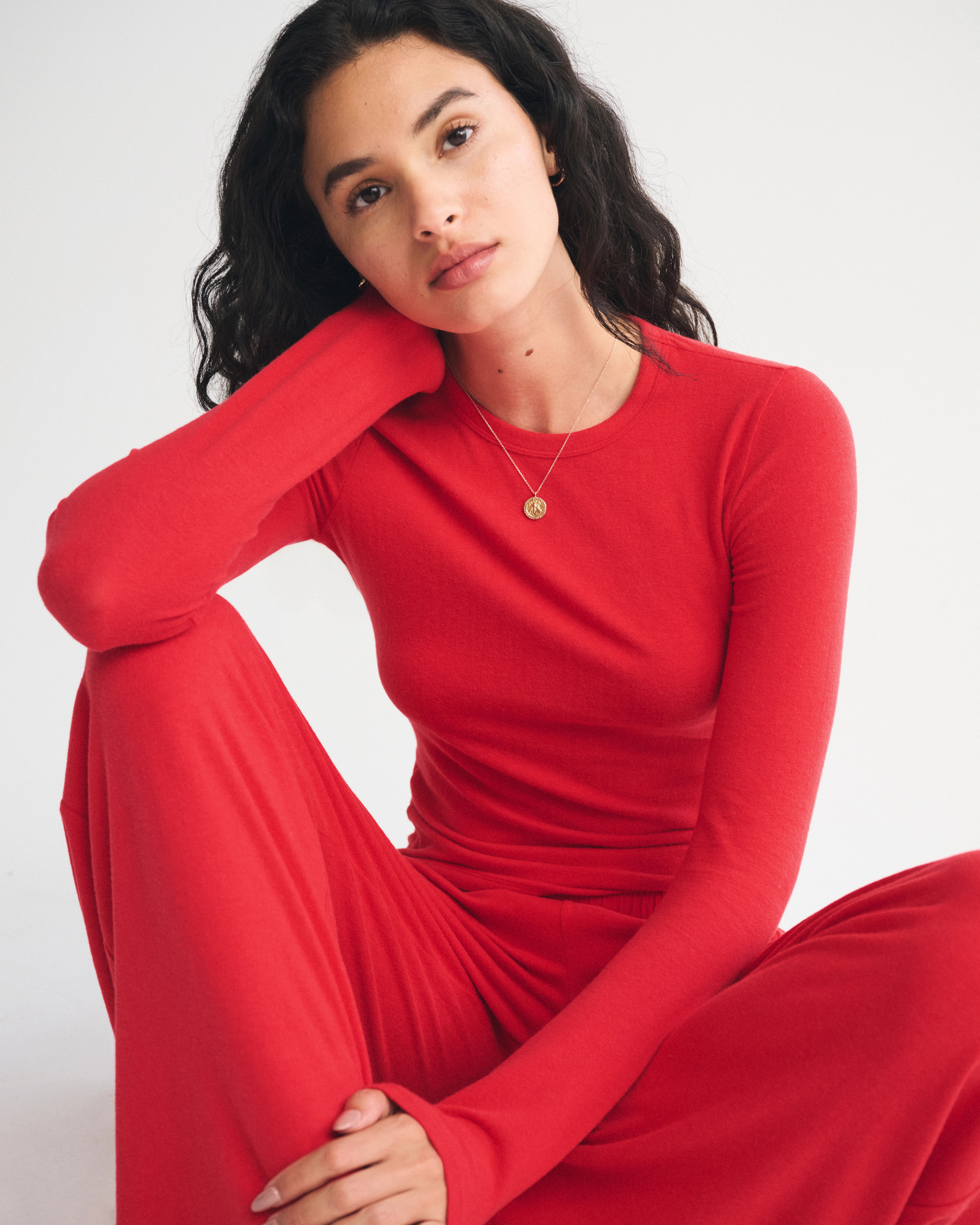 Long-Sleeve Cozy Lounge Knit Tee | Abercrombie & Fitch (US)