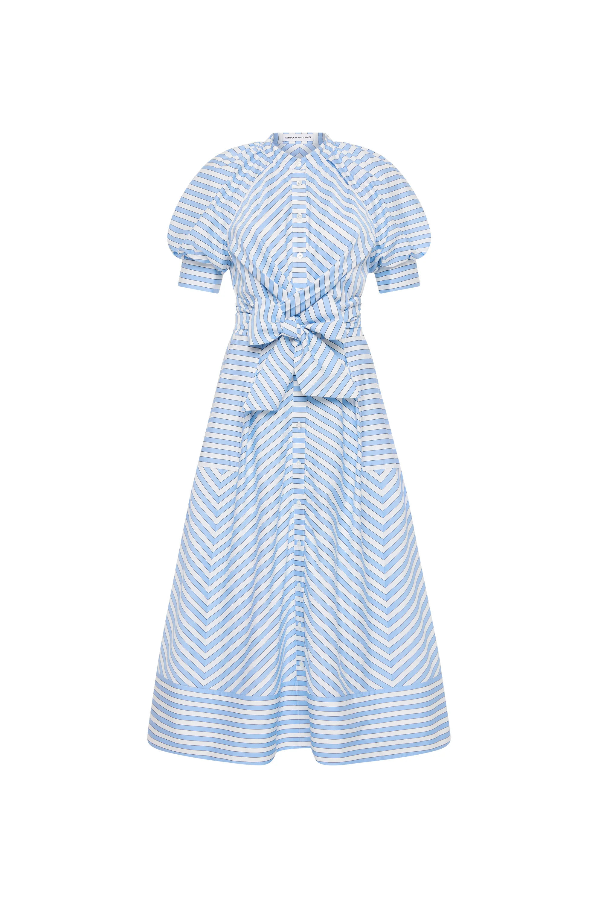 Rebecca Vallance - Ava Puff Sleeve Midi Dress Blue | Rebecca Vallance (Global)