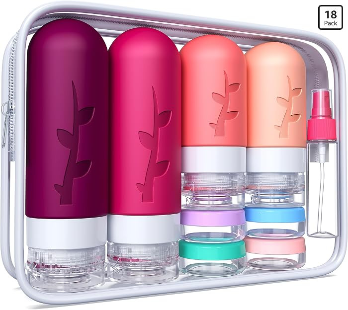 Tocelffe Travel Bottles for Toiletries, Tsa Approved Silicone Containers for Toiletries, Leak Pro... | Amazon (US)