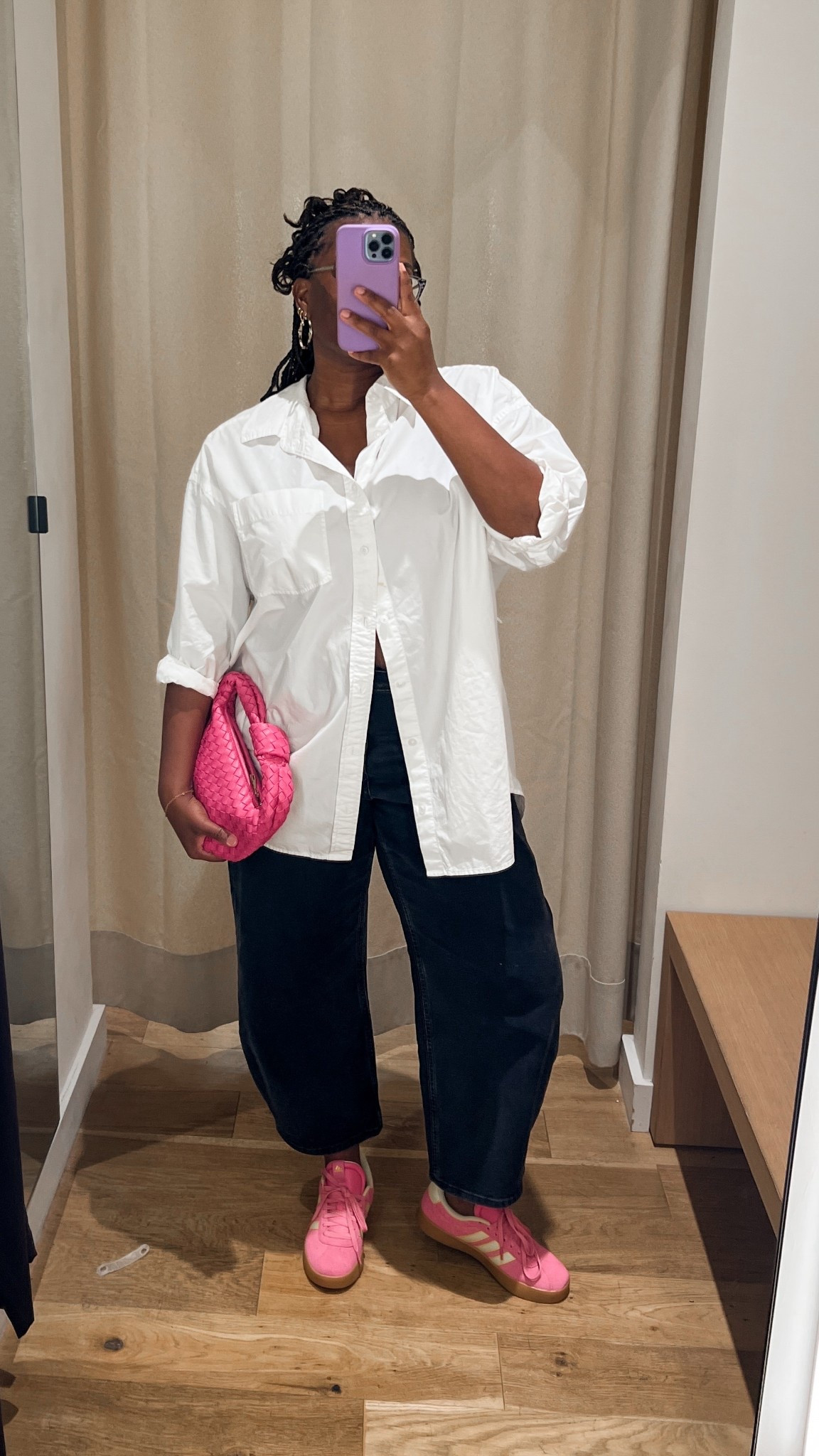 My go to uniform lately: button up, barrel jeans, and sneakers! 

#LTKStyleTip #LTKShoeCrush #LTKFindsUnder100