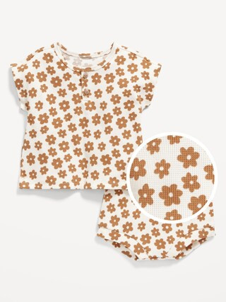 Thermal-Knit Henley Top and Bloomer Shorts Set for Baby | Old Navy (CA)