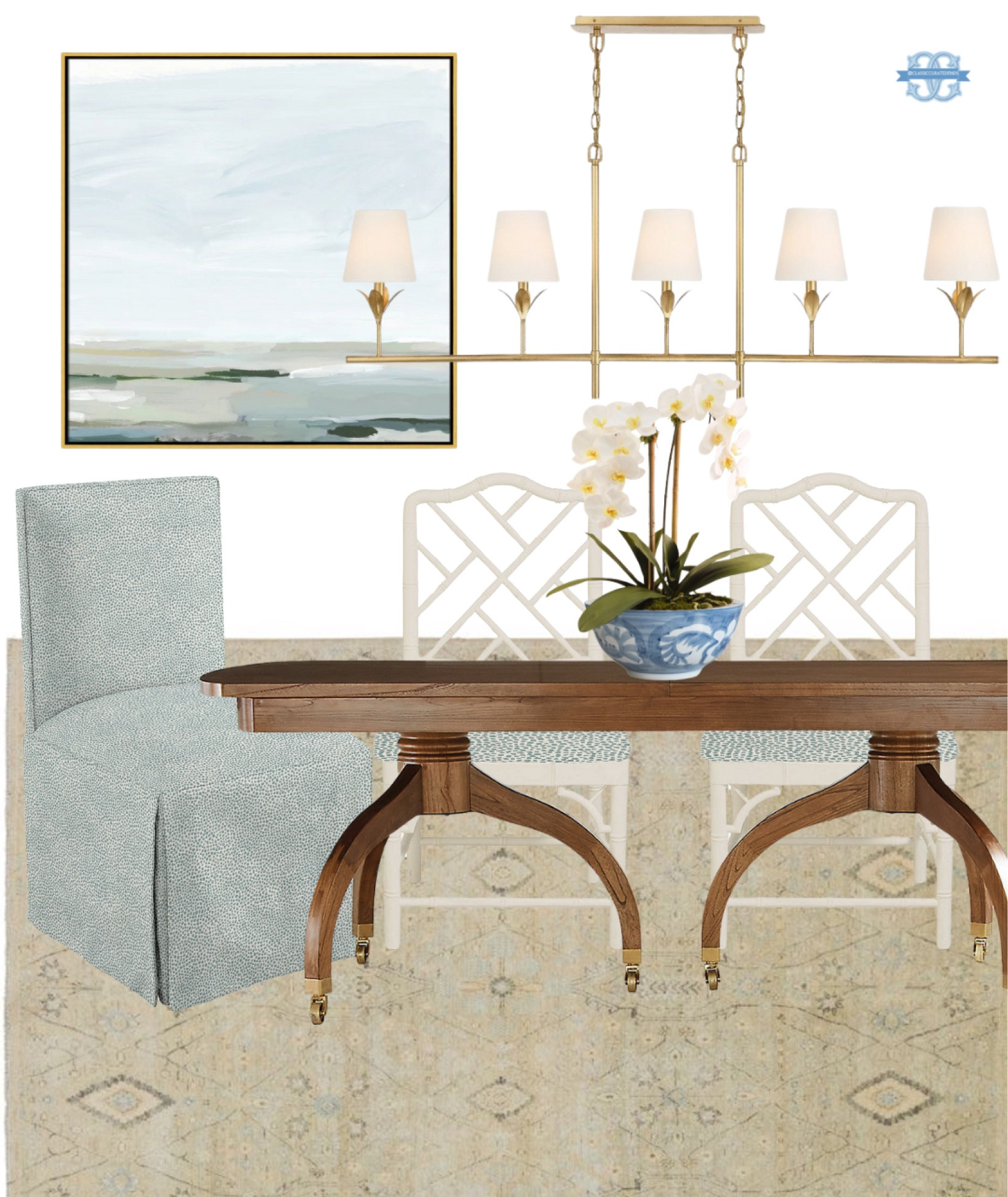 Classic blue dining room inspo🩵 Chair fabric is “Tully in Spa Blue”!

Home Decor, Dining Table, Dining Chairs, Chandelier, Ballard Designs, Rug

#LTKHome