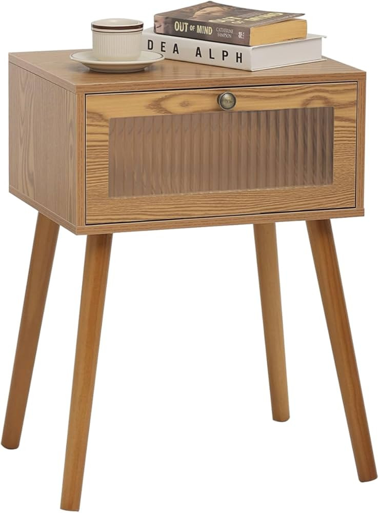 AWASEN Mid Century Modern Nightstand, Small Nightstand with Drawer, Side Table Bedroom End Table ... | Amazon (US)